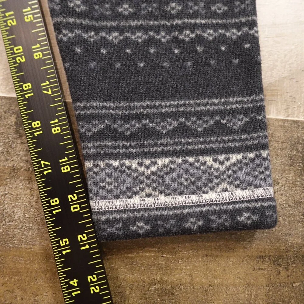 The North‎ Face Fair Isle Pattern Fleece Pullover Men's Size Large Black Gray